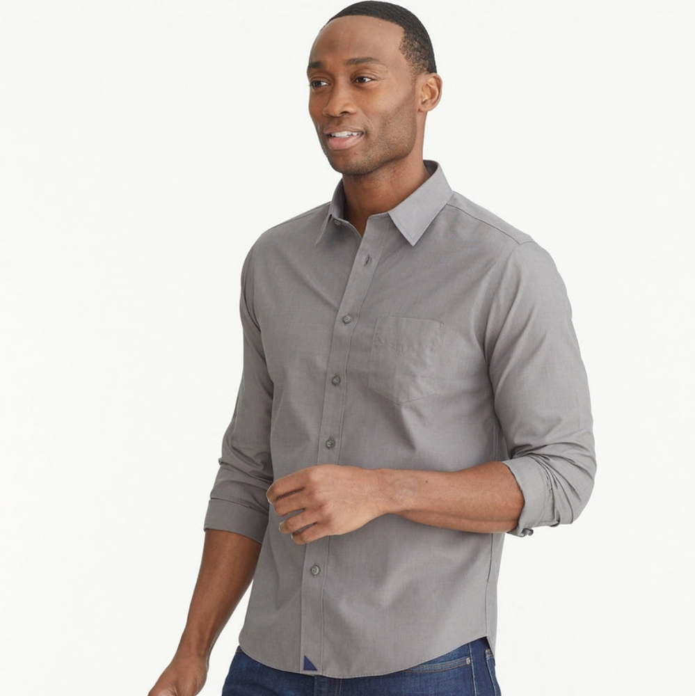 Men's UNTUCKit Gray Button-Up Long Sleeve Shirt Size XXXL 3XL Yankees Edition